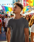 Steel Grey T-Shirt on Male Model - Premium 180 GSM Cotton Classy Tee by Befiqr Style